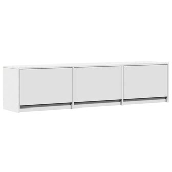 Tv-meubel met LED 165x34x40 cm bewerkt hout wit 3