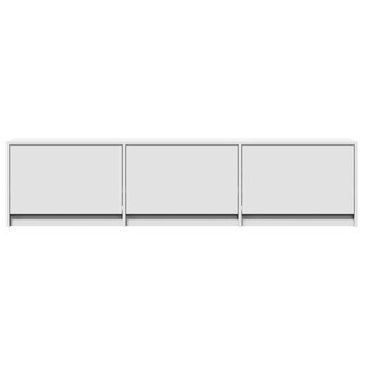 Tv-meubel met LED 165x34x40 cm bewerkt hout wit 6