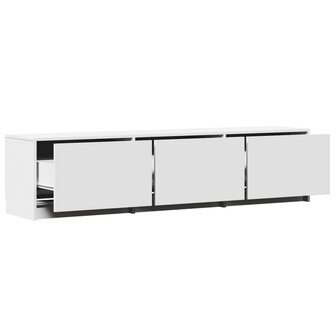 Tv-meubel met LED 165x34x40 cm bewerkt hout wit 9