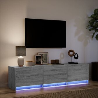 Tv-meubel met LED 165x34x40 cm bewerkt hout grijs sonoma eiken 5