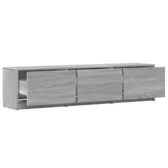 Tv-meubel met LED 165x34x40 cm bewerkt hout grijs sonoma eiken 9