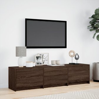 Tv-meubel met LED 165x34x40 cm bewerkt hout bruin eikenkleurig 4