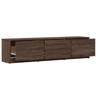 Tv-meubel met LED 165x34x40 cm bewerkt hout bruin eikenkleurig 9