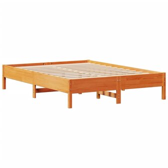 Bed met matras massief grenenhout wasbruin 140x190 cm 7