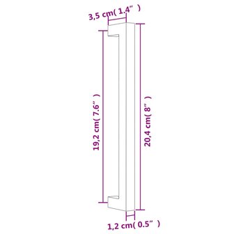 Handvatten 10 st 192 mm roestvrij staal zwart 8