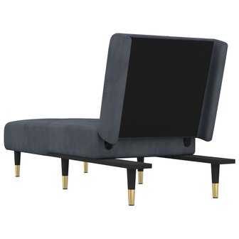 Chaise longue fluweel donkergrijs 5