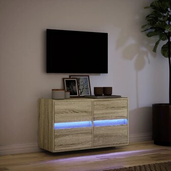 Tv-wandmeubel met LED-verlichting 80x31x45 cm sonoma eikenkleur 5