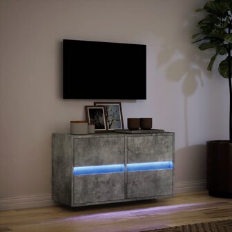 Tv-wandmeubel met LED-verlichting 80x31x45 cm betongrijs 5