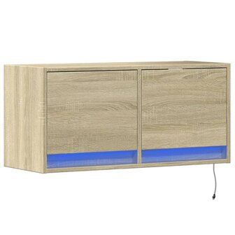 Tv-wandmeubel met LED-verlichting 80x31x35 cm sonoma eikenkleur 3