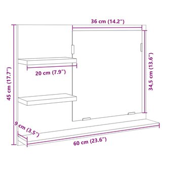 Badkamerspiegel 60x10,5x45 cm spaanplaat sonoma eikenkleurig 10