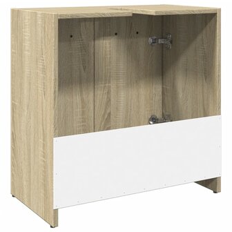 Wastafelkast 60x33x60 cm bewerkt hout sonoma eikenkleurig 7