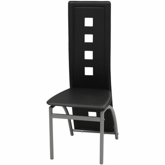 Eetkamerstoelen 4 st kunstleer zwart 3