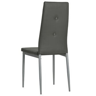 Eetkamerstoelen 4 st kunstleer grijs 5