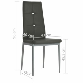  Eetkamerstoelen 6 st kunstleer grijs 9