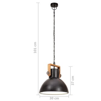 Hanglamp industrieel rond 25 W E27 30 cm zwart 11