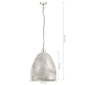 Hanglamp industrieel rond 25 W E27 42 cm zilverkleurig 9