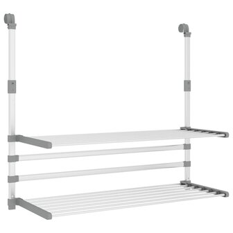 Droogrek voor balkon 89x25x(60-95) cm aluminium 2