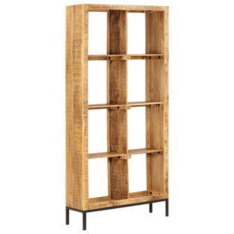 Boekenkast 80x25x175 cm massief mangohout 8