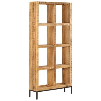 Boekenkast 80x25x175 cm massief mangohout 9