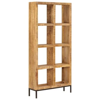 Boekenkast 80x25x175 cm massief mangohout 10