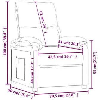 Fauteuil verstelbaar stof donkergrijs 9