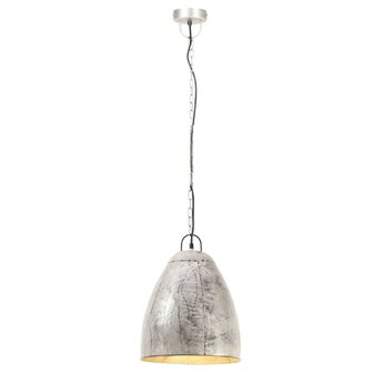 Hanglamp industrieel rond 25 W E27 32 cm zilverkleurig 4