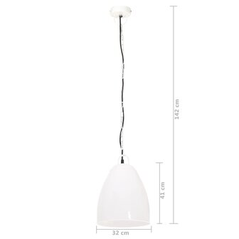 Hanglamp industrieel rond 25 W E27 32 cm wit 9