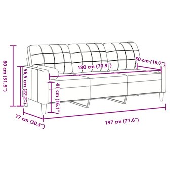 Driezitsbank met sierkussens 180 cm fluweel zwart 7