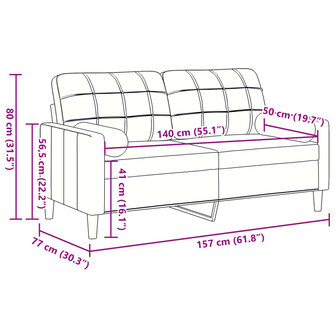 Tweezitsbank met sierkussens 140 cm fluweel bruin 7