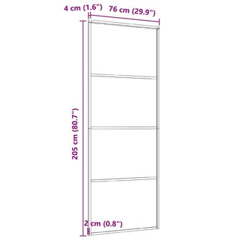 Schuifdeur 76x205 cm ESG-glas en aluminium wit 5