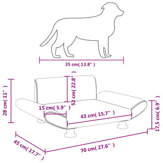 Hondenmand 70x45x28 cm kunstleer bruin 7