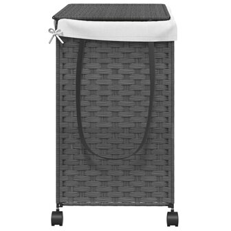 Wasmand op wielen 60x35x60,5 cm rattan grijs 5