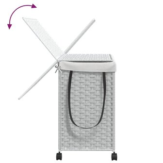 Wasmand op wielen 60x35x60,5 cm rattan wit 7