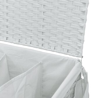 Wasmand op wielen 60x35x60,5 cm rattan wit 8