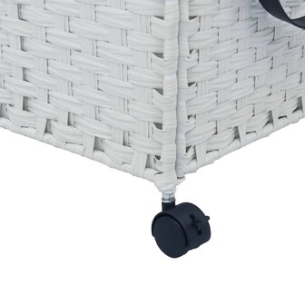 Wasmand op wielen 60x35x60,5 cm rattan wit 9