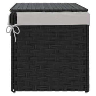 Wasmand met deksel 55,5x35x34 cm poly rattan zwart 5