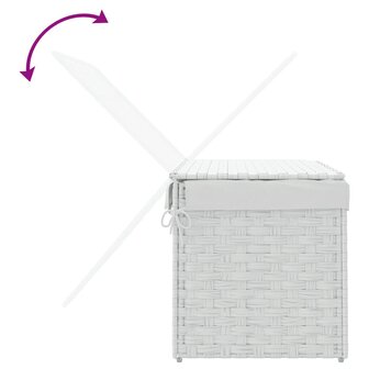 Wasmand met deksel 55,5x35x34 cm poly rattan wit 7