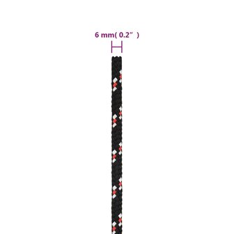 Boot touw 6 mm 50 m polypropyleen zwart 6