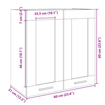 Hangkast 60x31x60 cm spaanplaat sonoma eikenkleurig 12