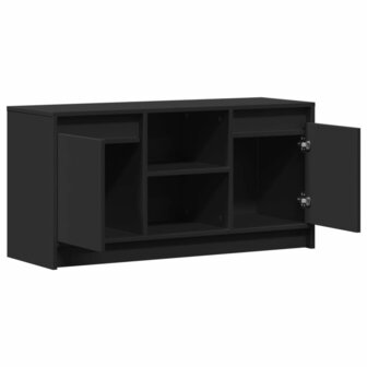 Tv-meubel met LED 100x34x50 cm bewerkt hout zwart 9