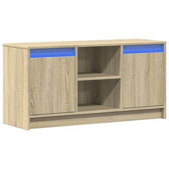 Tv-meubel met LED 100x34x50 cm bewerkt hout sonoma eikenkleurig 3