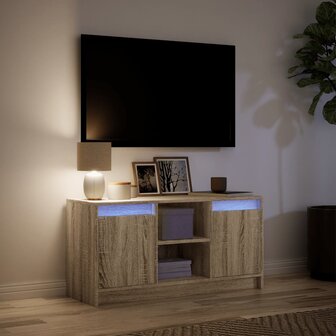 Tv-meubel met LED 100x34x50 cm bewerkt hout sonoma eikenkleurig 5