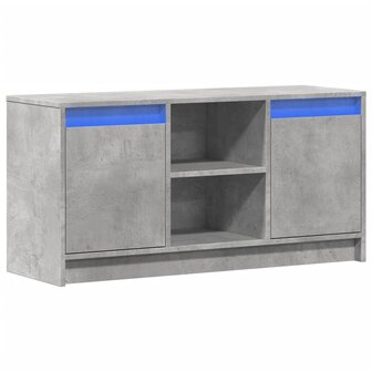 Tv-meubel met LED 100x34x50 cm bewerkt hout betongrijs 3