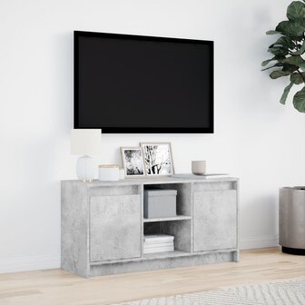 Tv-meubel met LED 100x34x50 cm bewerkt hout betongrijs 4