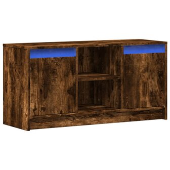 Tv-meubel met LED 100x34x50 cm bewerkt hout gerookt eikenkleur 3