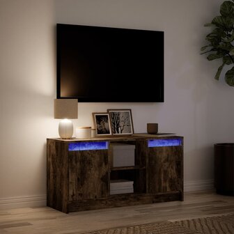 Tv-meubel met LED 100x34x50 cm bewerkt hout gerookt eikenkleur 5