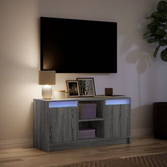 Tv-meubel met LED 100x34x50 cm bewerkt hout grijs sonoma eiken 5