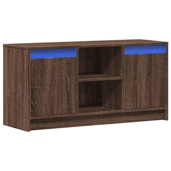 Tv-meubel met LED 100x34x50 cm bewerkt hout bruin eikenkleurig 3