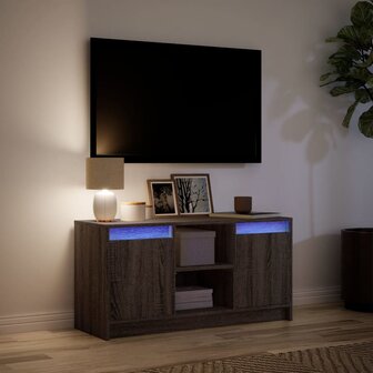 Tv-meubel met LED 100x34x50 cm bewerkt hout bruin eikenkleurig 5