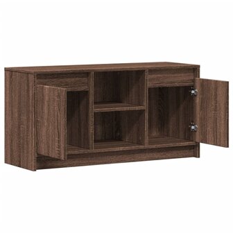 Tv-meubel met LED 100x34x50 cm bewerkt hout bruin eikenkleurig 9